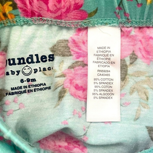 Bundles baby Place pull-on Floral Print Leggings elastic waist blue Girl 6-9 Mo - Picture 7 of 9